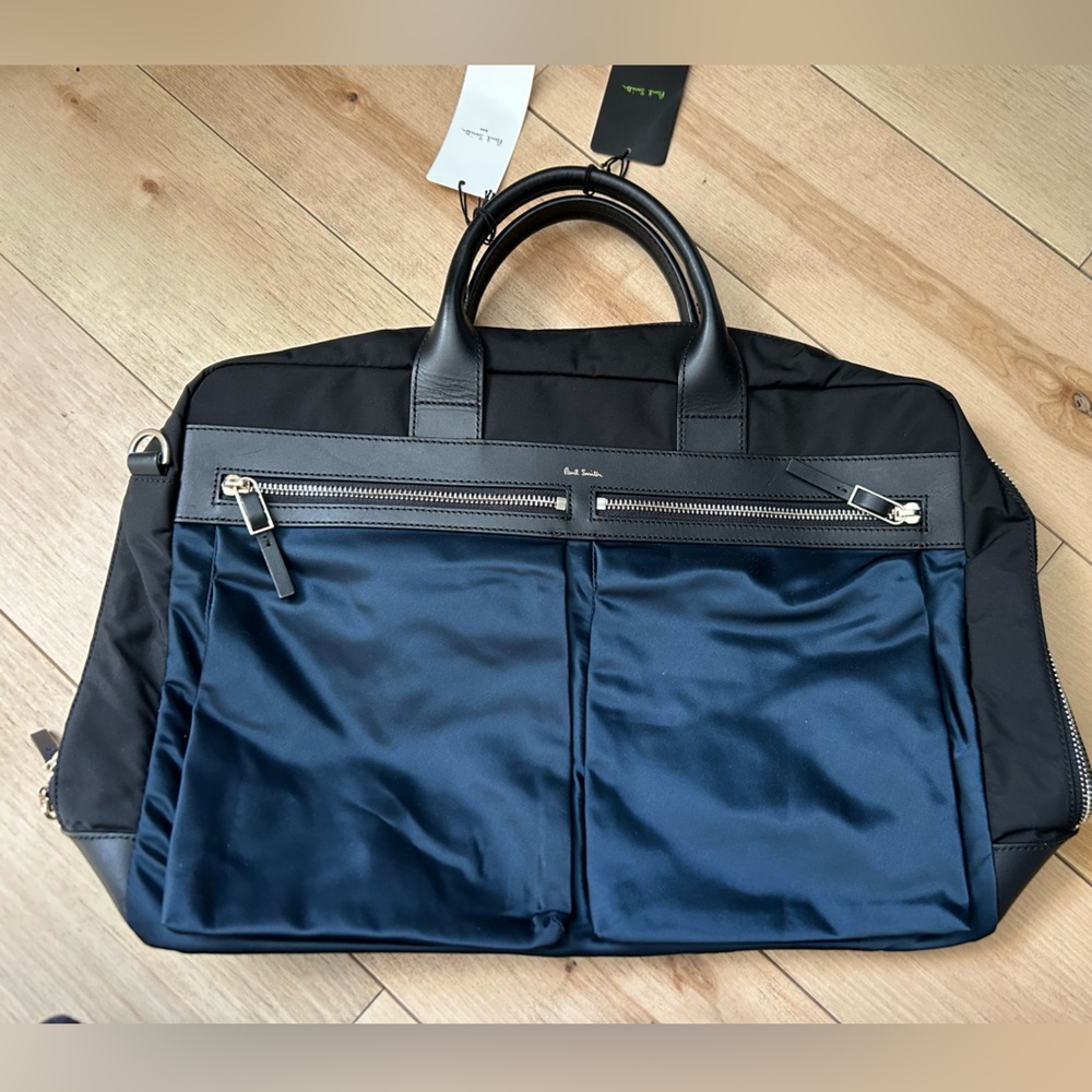 Paul Smith Black and Blue Briefcase